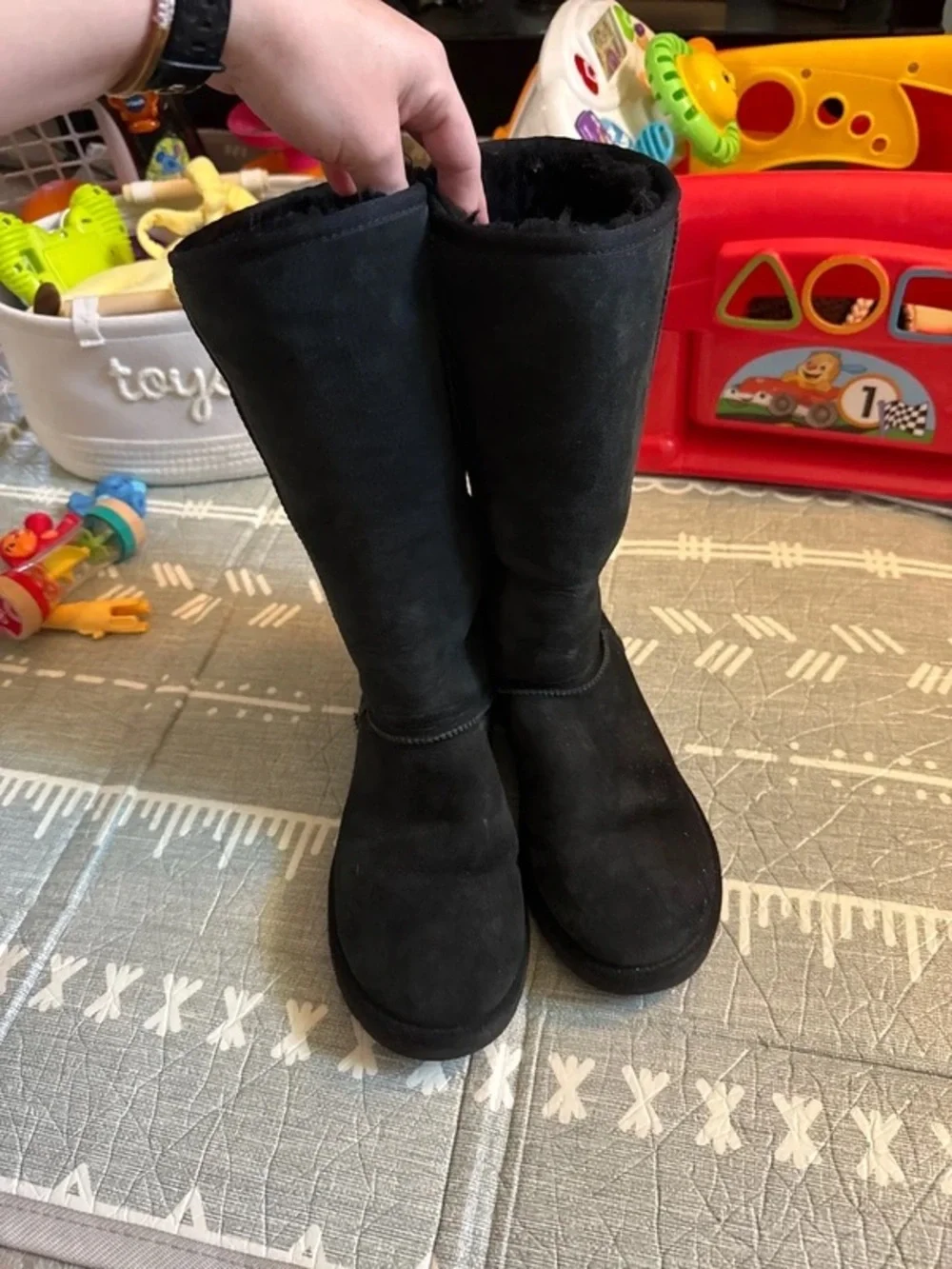 UGG Women Classic Tall Black Suede Boots
